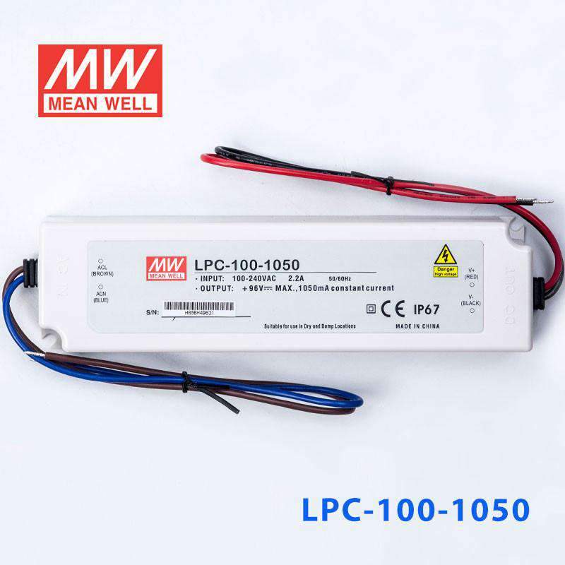 Mean Well LPC - 100 - 1050 Power Supply 100W 1050mA - LPC - 100 - 1050 - powersupplymall.com