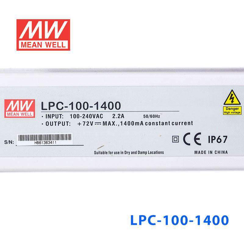 Mean Well LPC-100-1400 Power Supply 100W1400mA - LPC-100-1400 - powersupplymall.com