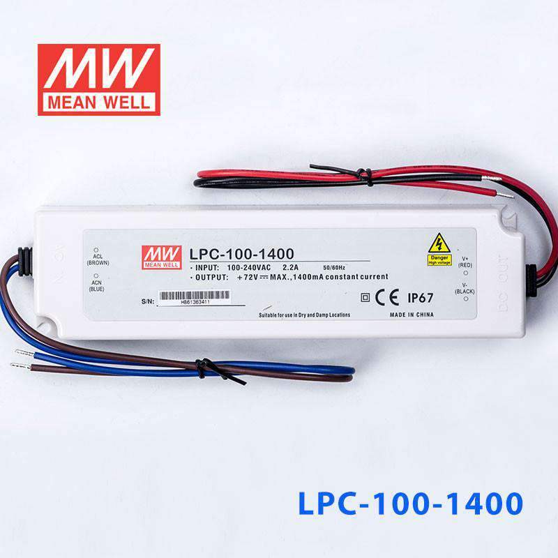 Mean Well LPC-100-1400 Power Supply 100W1400mA - LPC-100-1400 - powersupplymall.com