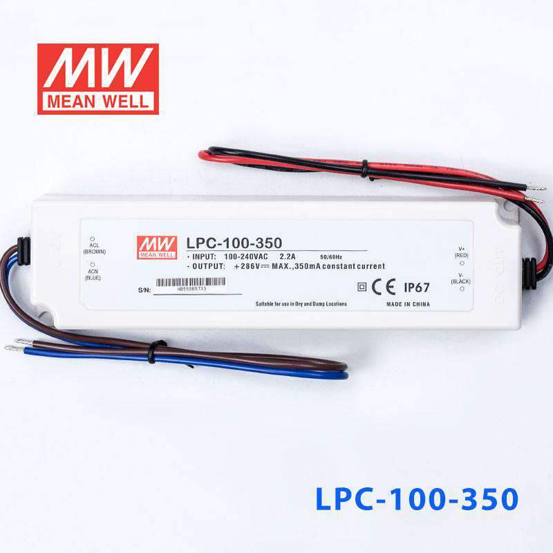 Mean Well LPC-100-350 Power Supply100W 350mA - LPC-100-350 - powersupplymall.com