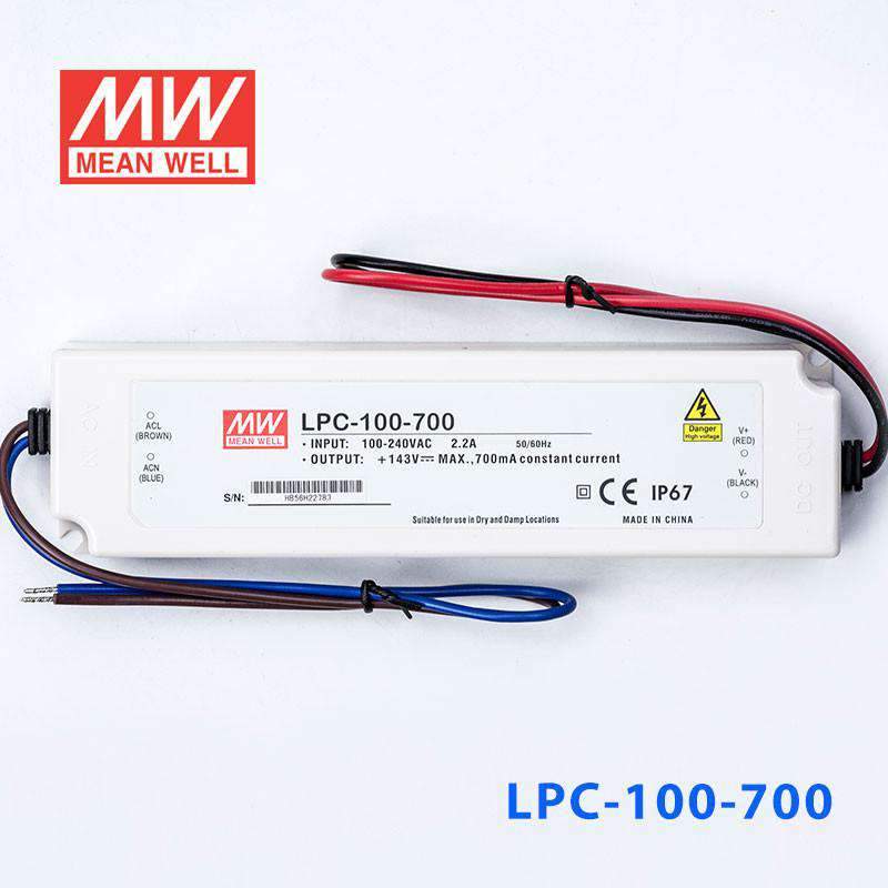Mean Well LPC - 100 - 700 Power Supply 100W 700mA - LPC - 100 - 700 - powersupplymall.com