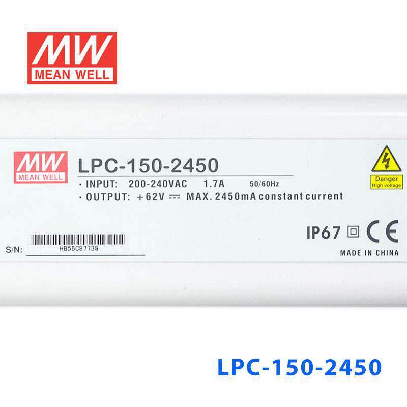 Mean Well LPC - 150 - 2450 Power Supply 150W 2450mA - LPC - 150 - 2450 - powersupplymall.com