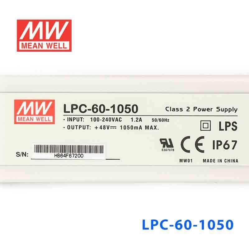 Mean Well LPC - 60 - 1050 Power Supply 60W 1050mA - LPC - 60 - 1050 - powersupplymall.com