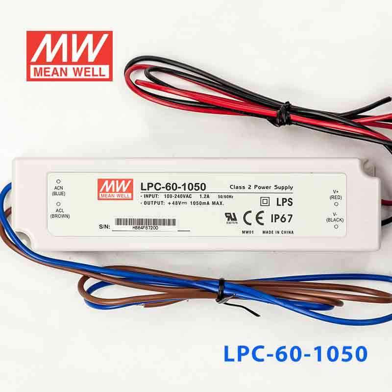 Mean Well LPC - 60 - 1050 Power Supply 60W 1050mA - LPC - 60 - 1050 - powersupplymall.com