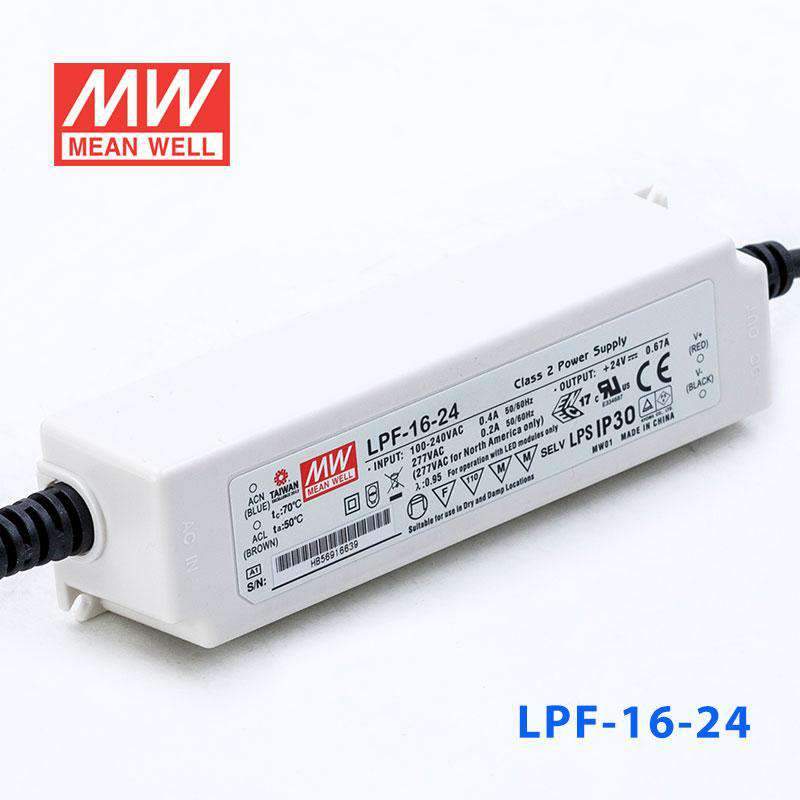 Mean Well LPF - 16 - 24 Power Supply 16W 24V - LPF - 16 - 24 - powersupplymall.com