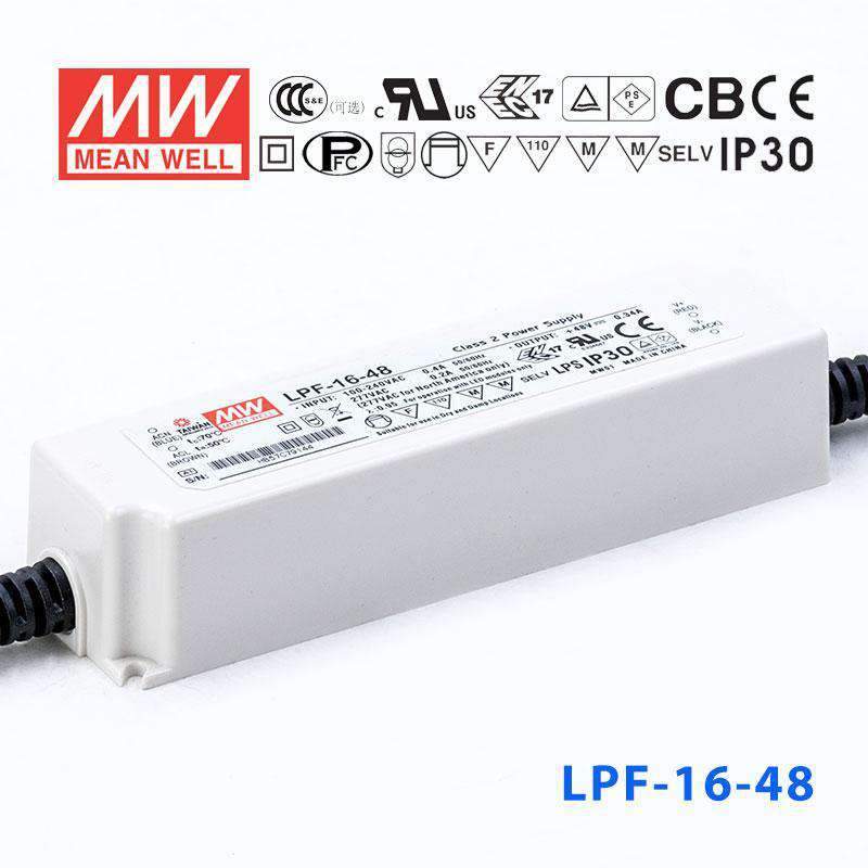 Mean Well LPF-16-48 Power Supply 16W 48V 340mA - LPF-16-48 - powersupplymall.com