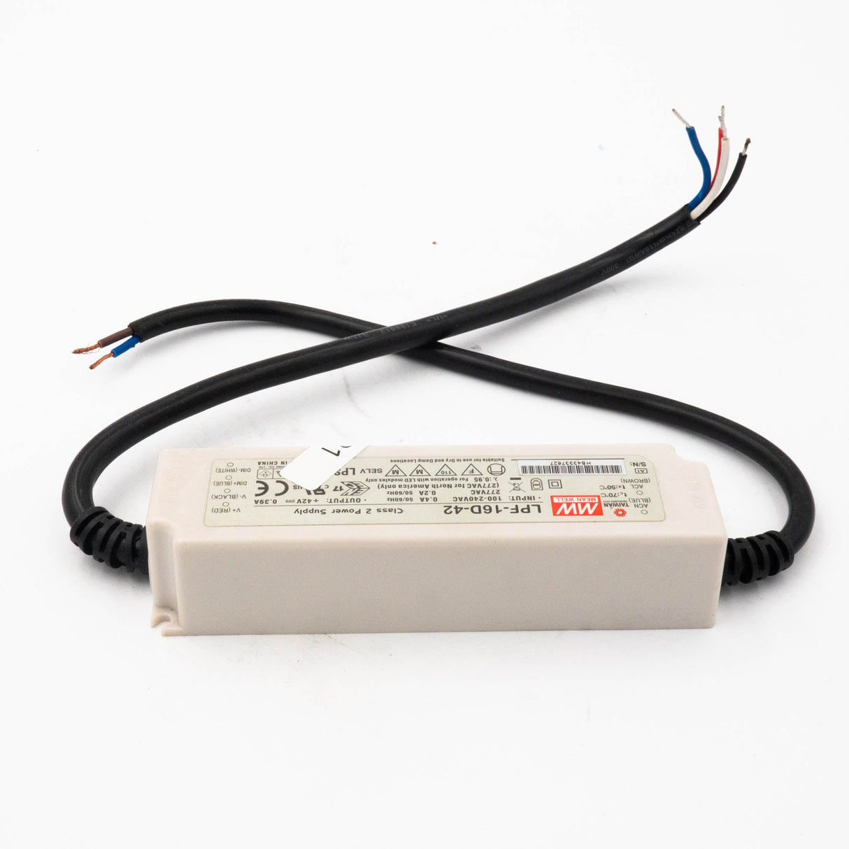 Mean Well LPF - 16D - 42 Power Supply 16W 42V - Dimmable - Open Box - LPF - 16D - 42 - powersupplymall.com