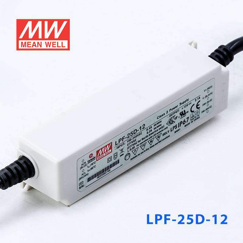 Mean Well LPF - 25D - 12 Power Supply 25W 12V - Dimmable - LPF - 25D - 12 - powersupplymall.com