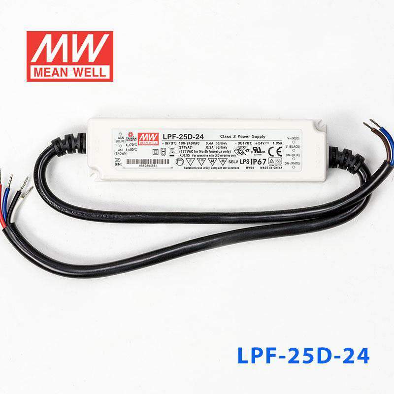 Mean Well LPF - 25D - 24 Power Supply 25W 24V - Dimmable - LPF-25D-24 - powersupplymall.com