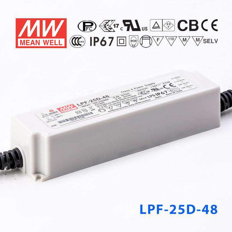 Mean Well LPF - 25D - 48 Power Supply 25W 48V - Dimmable - LPF - 25D - 48 - powersupplymall.com