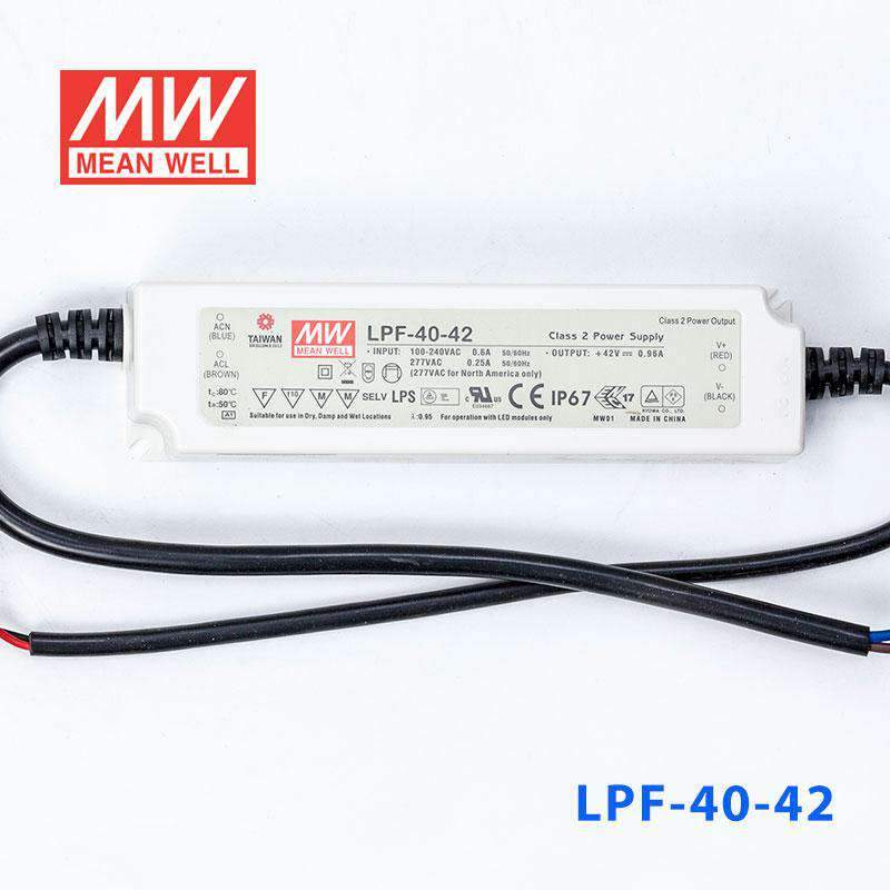 Mean Well LPF-40-42 Power Supply 40W 42V 960mA - LPF-40-42 - powersupplymall.com