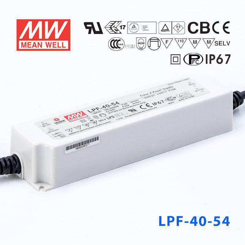 Mean Well LPF - 40 - 54 Power Supply 40W 54V - LPF - 40 - 54 - powersupplymall.com