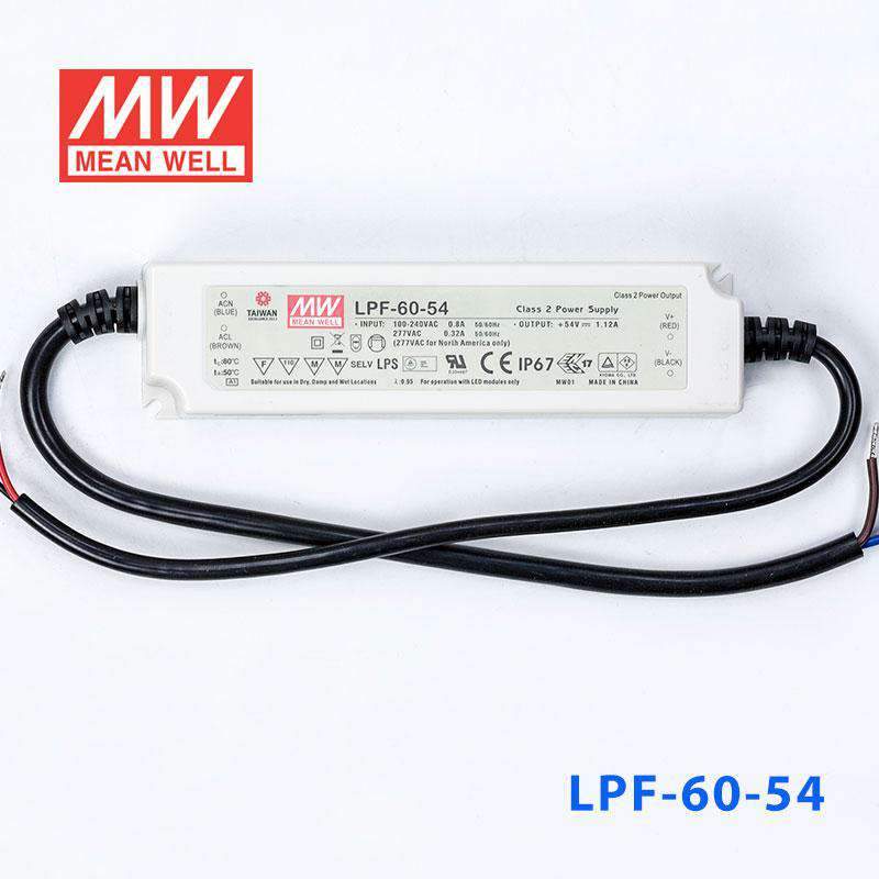 Mean Well LPF - 60 - 54 Power Supply 60W 54V - LPF - 60 - 54 - powersupplymall.com