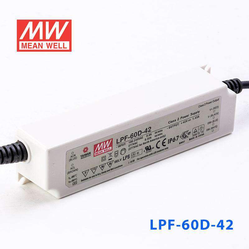 Mean Well LPF - 60D - 42 Power Supply 60W 42V - Dimmable - LPF-60D-42 - powersupplymall.com