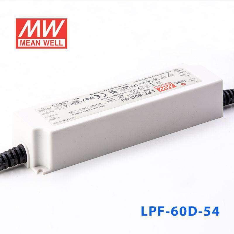 Mean Well LPF - 60D - 54 Power Supply 60W 54V - Dimmable - LPF-60D-54 - powersupplymall.com