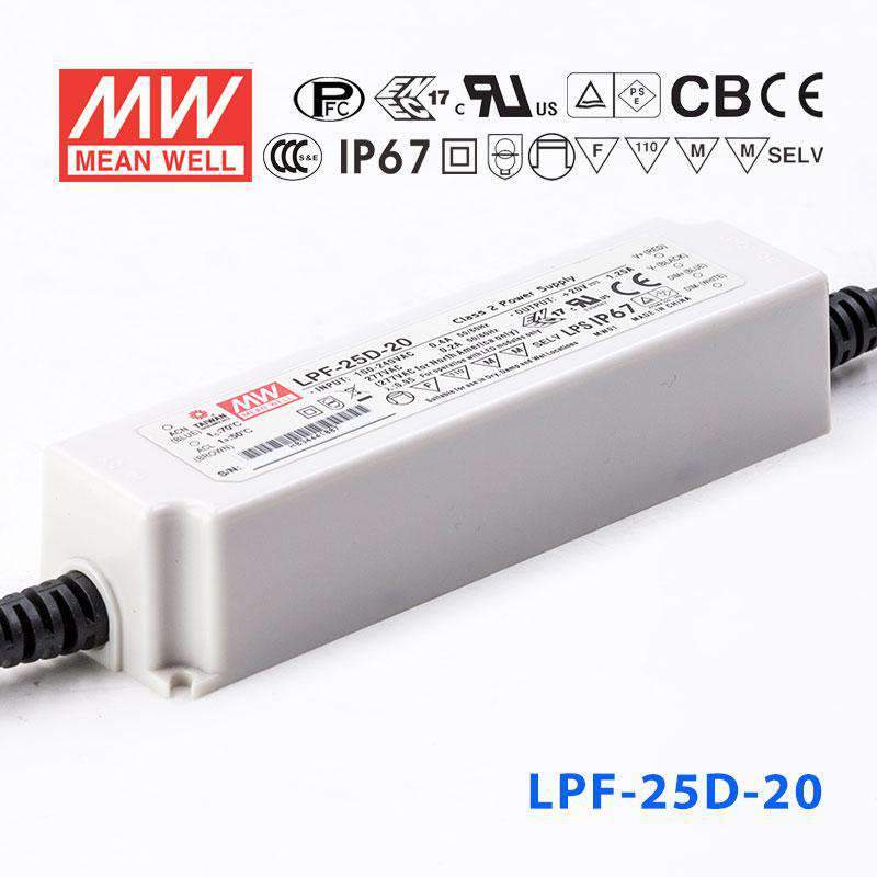 Mean Well LPF Series LED Power Supply 20V (16~90W) - - powersupplymall.com