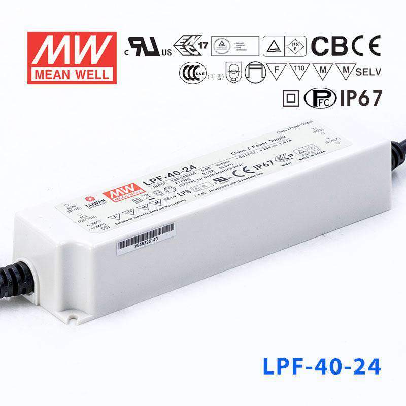 Mean Well LPF Series LED Power Supply 24V (16~90W) - - powersupplymall.com