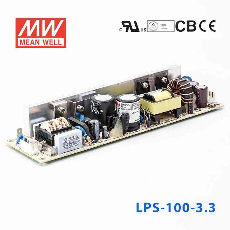 Mean Well LPS - 100 - 3.3 Power Supply 66W 3.3V - LPS - 100 - 3.3 - powersupplymall.com