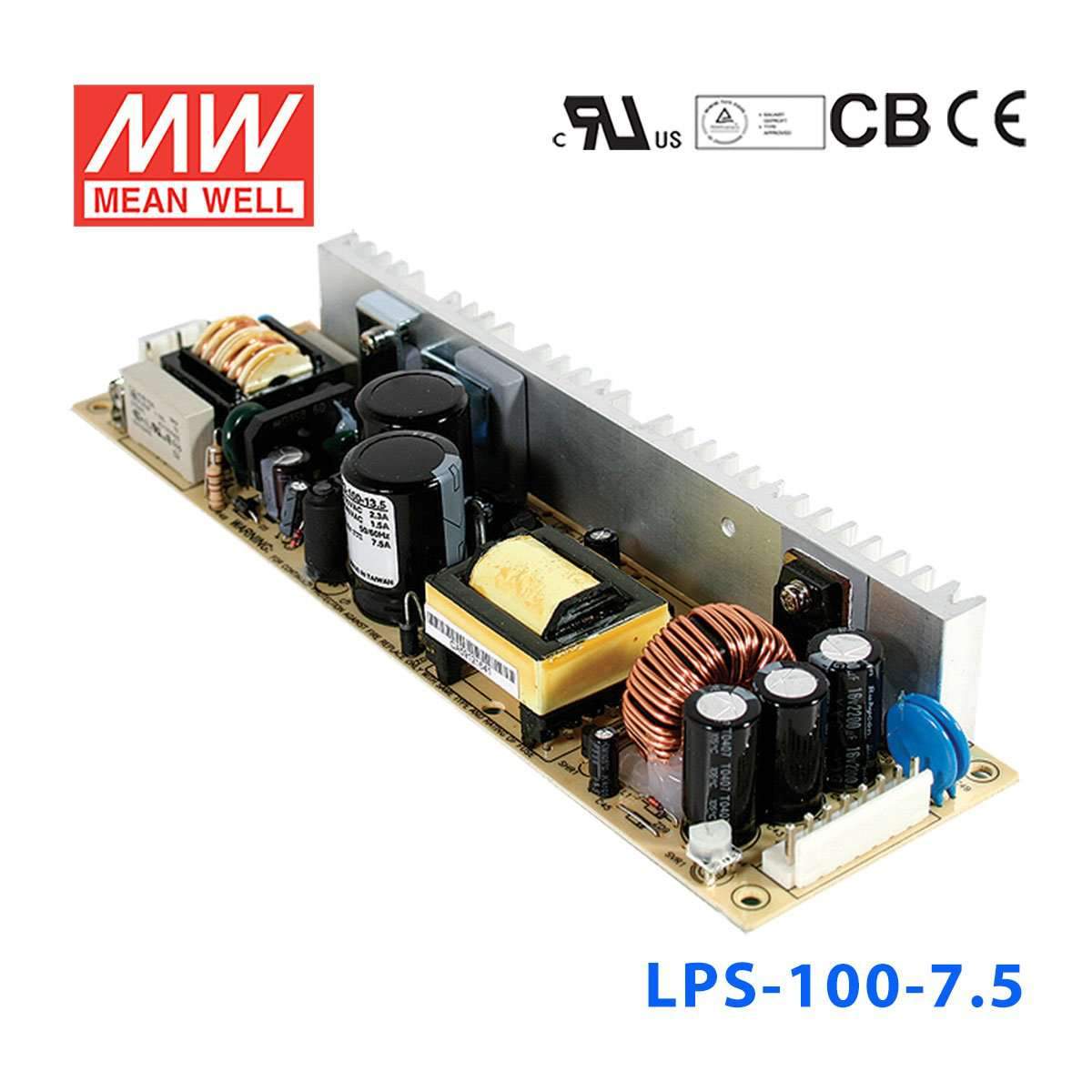Mean Well LPS - 100 - 7.5 Power Supply 100W 7.5V - LPS - 100 - 7.5 - powersupplymall.com
