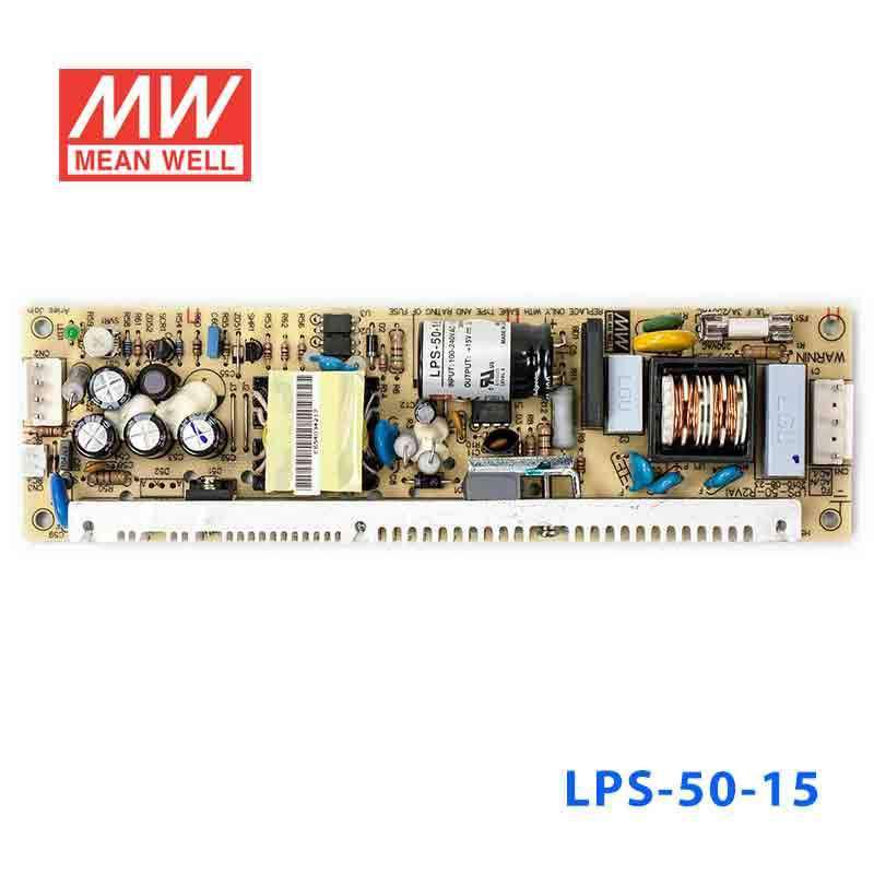 Mean Well LPS - 50 - 15 Power Supply 51W 15V - LPS - 50 - 15 - powersupplymall.com