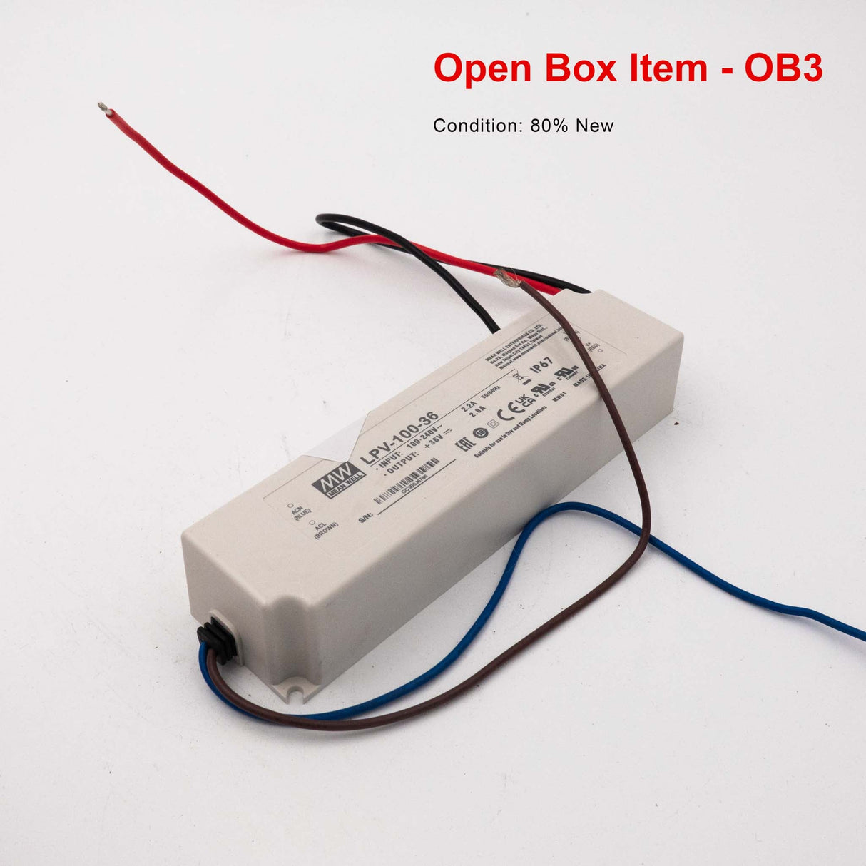 Mean Well LPV - 100 - 36 Power Supply 100W 36V - Open Box - LPV - 100 - 36 - OB3 - powersupplymall.com