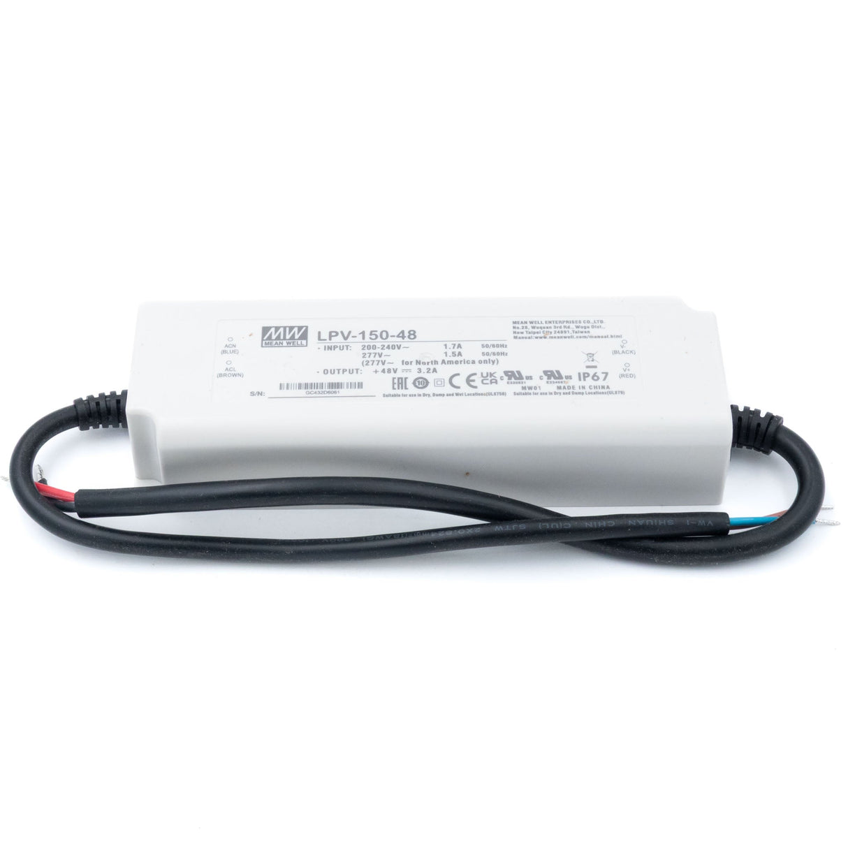Mean Well LPV - 150 - 48 Power Supply 150W 48V - LPV - 150 - 48 - powersupplymall.com