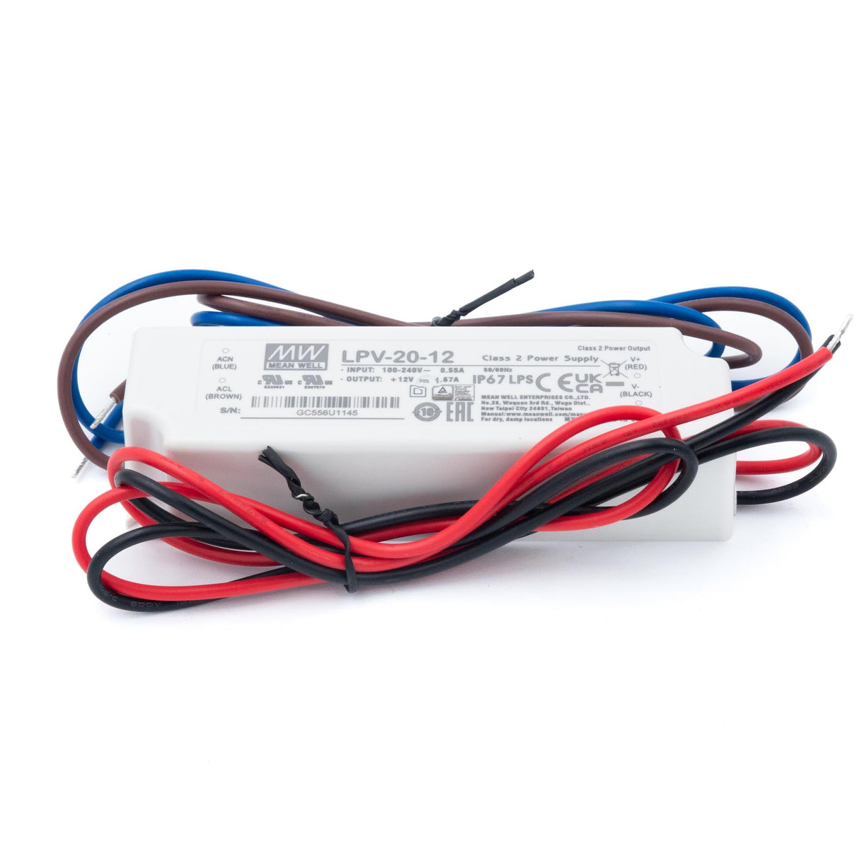 Mean Well LPV - 20 - 12 Power Supply 20W 12V - LPV - 20 - 12 - powersupplymall.com