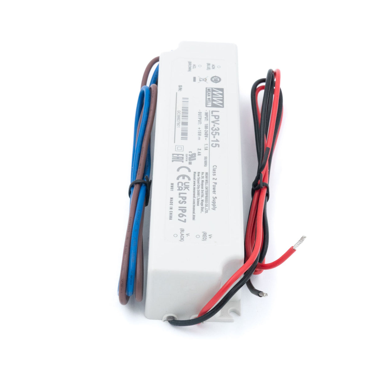Mean Well LPV - 35 - 15 Power Supply 35W 15V - LPV - 35 - 15 - powersupplymall.com