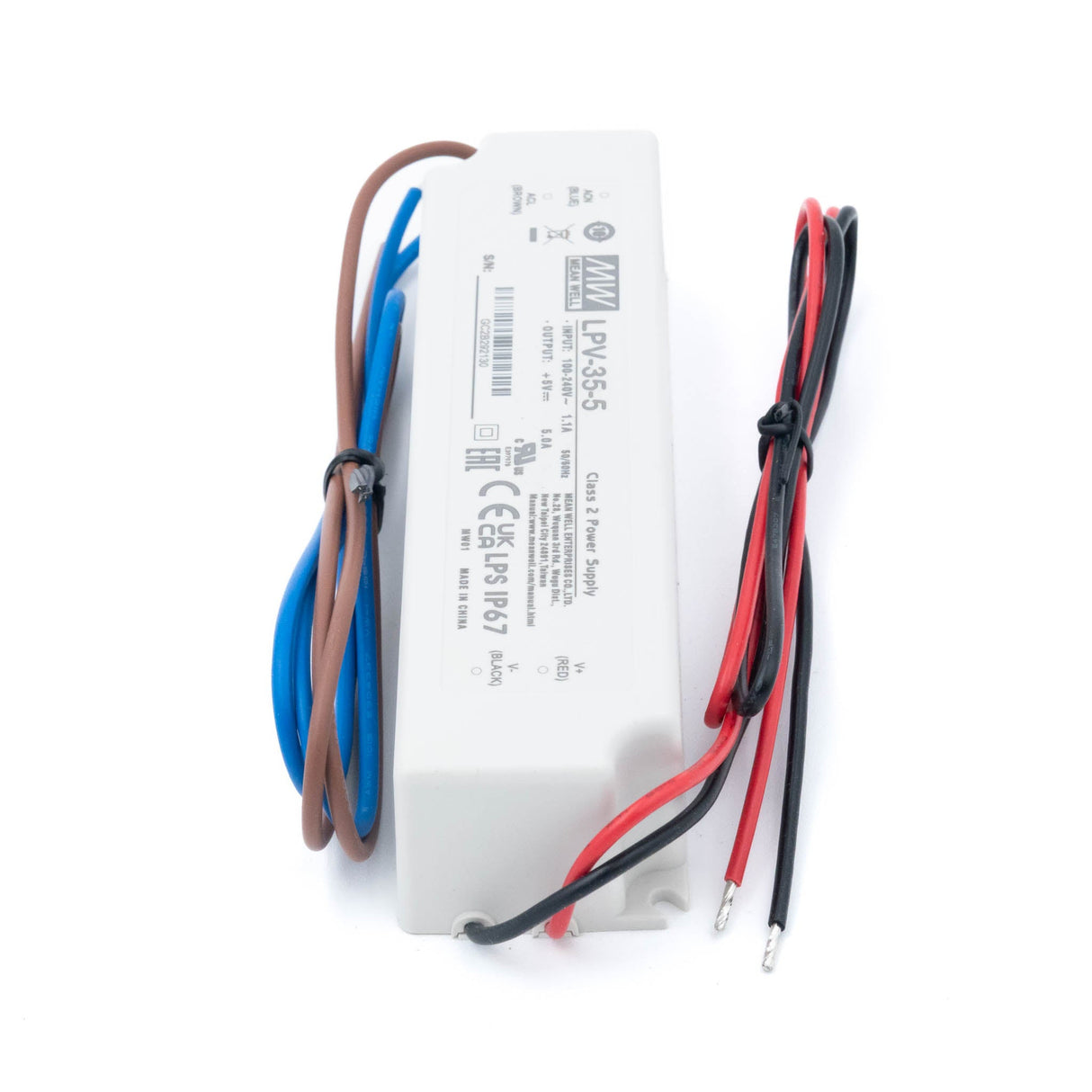 Mean Well LPV - 35 - 5 Power Supply 35W 5V - LPV - 35 - 5 - powersupplymall.com