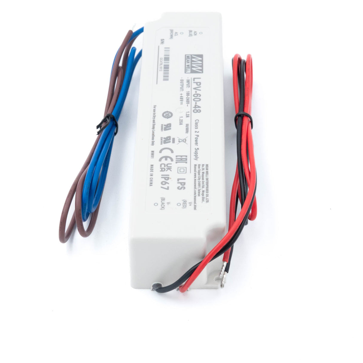 Mean Well LPV - 60 - 48 Power Supply 60W 48V - LPV - 60 - 48 - powersupplymall.com