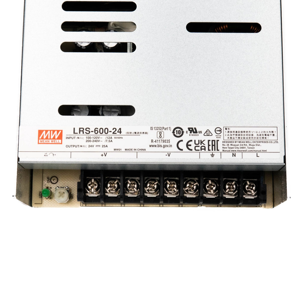 Mean Well LRS - 600 - 24 Power Supply 600W 24V - lrs-600-24 - powersupplymall.com