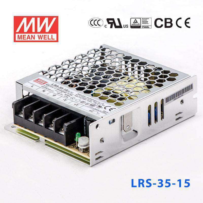 Mean Well LRS Series Power Supply 15V (35~600W) - - powersupplymall.com