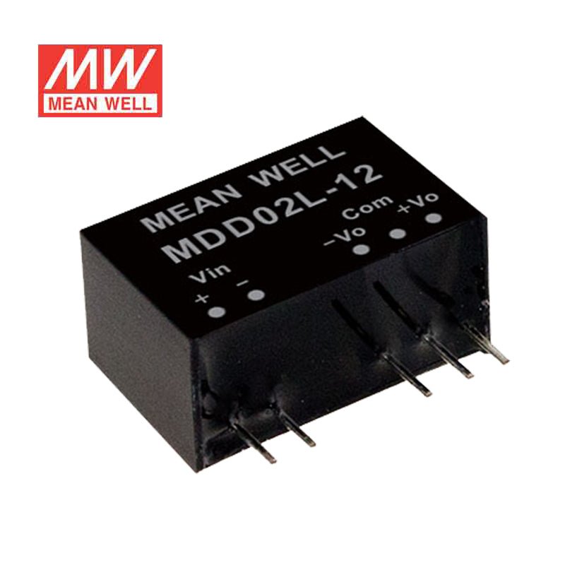 Mean Well MDD02M - 15 DC - DC Converter - 2W - 10.8~13.2V in ±15V out - MDD02M - 15 - powersupplymall.com