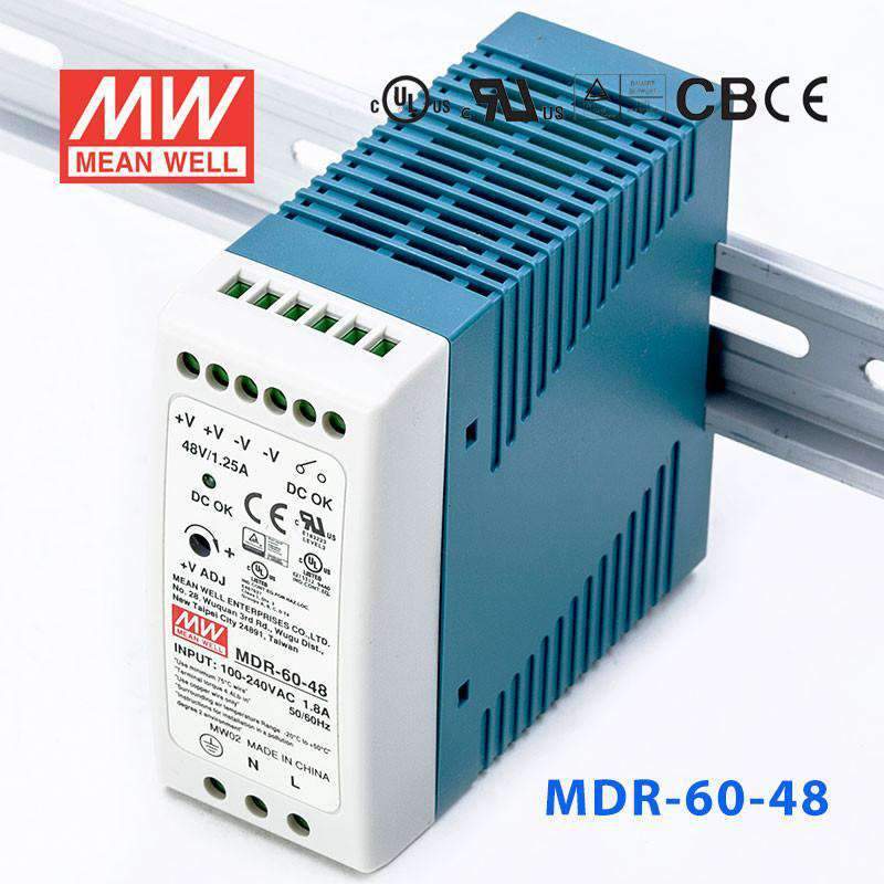 Mean Well MDR Series Power Supply 48V(10~100W) - - powersupplymall.com