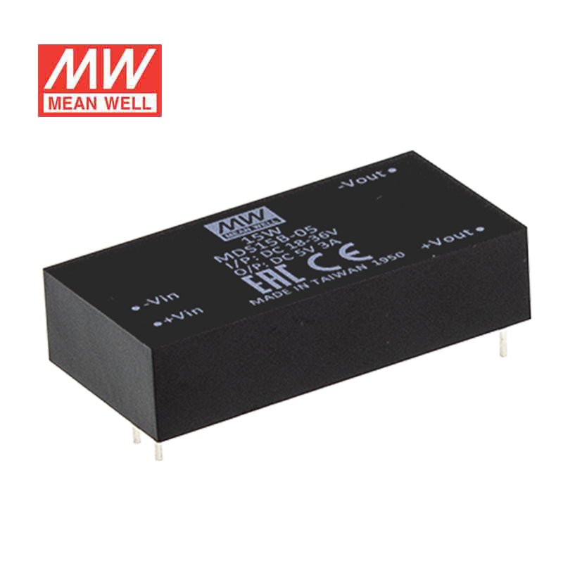 Mean Well MDS15A-05 DC-DC Converter - 15W - 9~18V in 5V out 3A - MDS15A-05 - powersupplymall.com