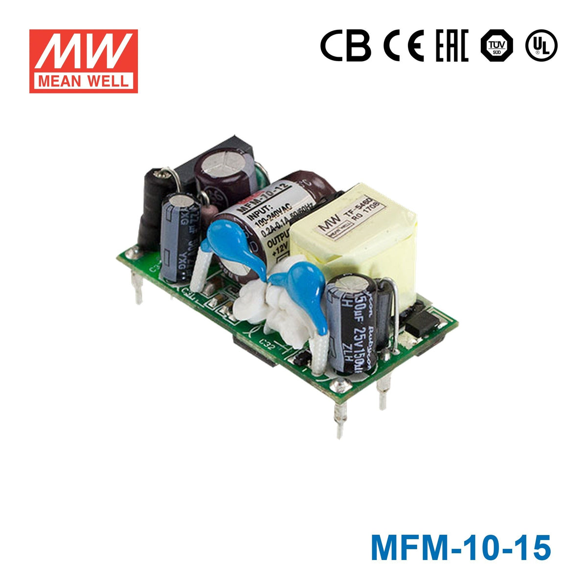 Mean Well MFM-10-15 Power Supply 10W 15V 670mA - MFM-10-15 - powersupplymall.com