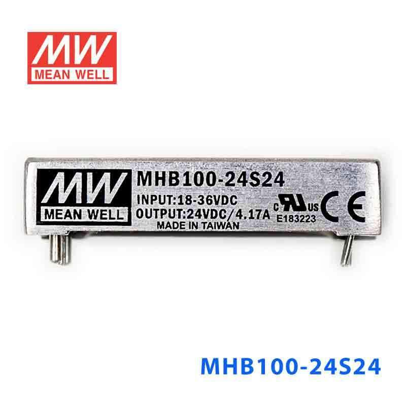 Mean Well MHB100 - 24S24 DC - DC Converter - 100W - 18~36V in 24V out - MHB100 - 24S24 - powersupplymall.com