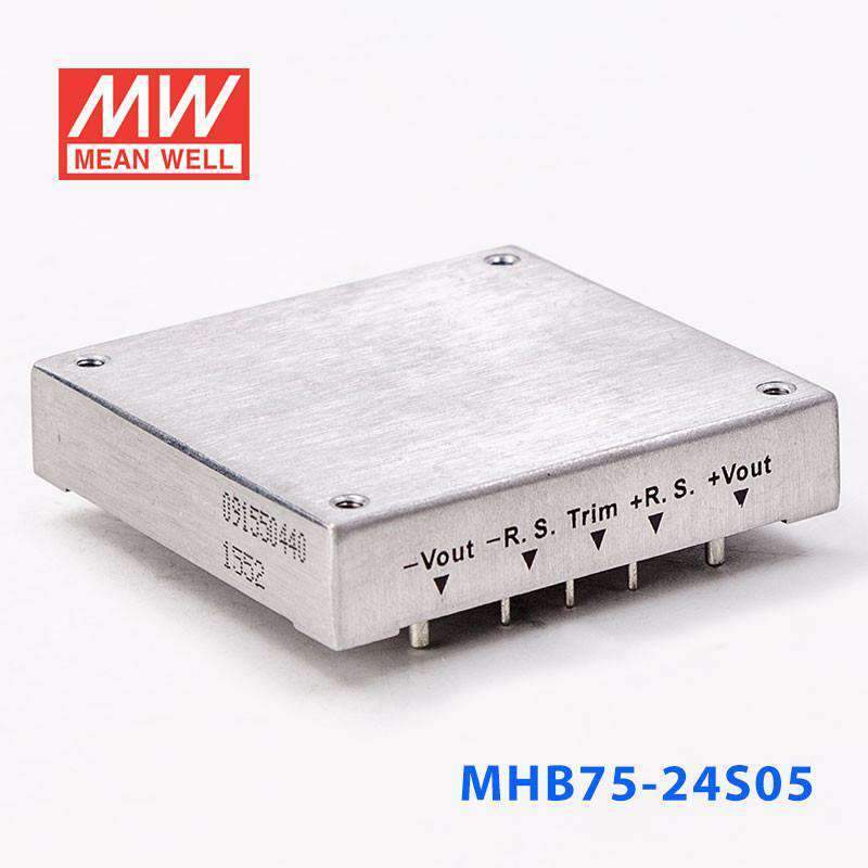 Mean Well MHB75 - 24S05 DC - DC Converter - 75W - 18~36V in 5V out - MHB75 - 24S05 - powersupplymall.com