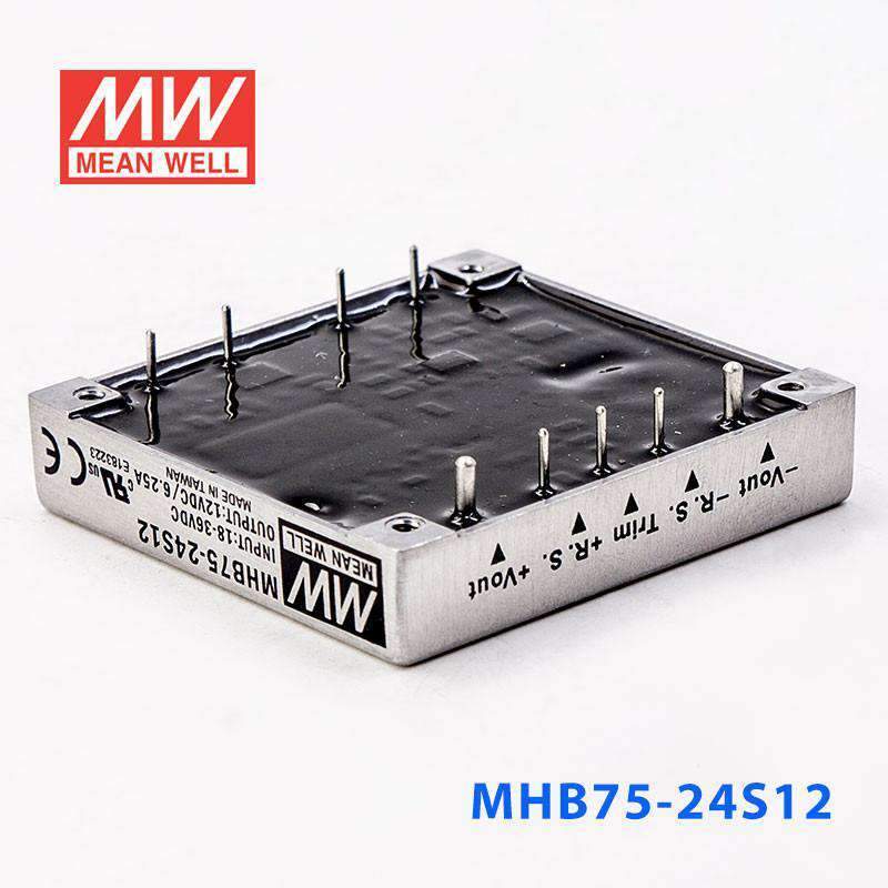 Mean Well MHB75 - 24S12 DC - DC Converter - 75W - 18~36V in 12V out - MHB75 - 24S12 - powersupplymall.com