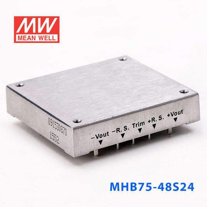 Mean Well MHB75-48S24 DC-DC Converter - 75W - 36~72V in 24V out 3.13A - MHB75-48S24 - powersupplymall.com