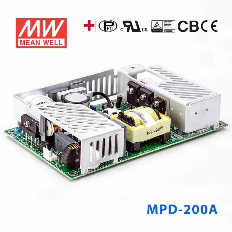 Mean Well MPD - 200A Power Supply 200W 5V 12V - MPD - 200A - powersupplymall.com