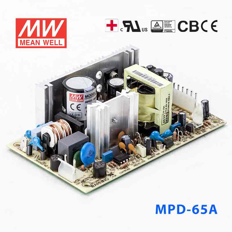 Mean Well MPD - 65A Power Supply 65W 5V 12V - MPD - 65A - powersupplymall.com