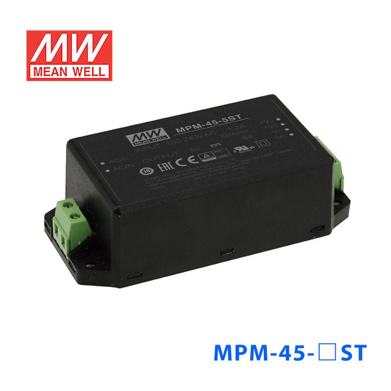 Mean Well MPM - 45 - 24ST Power Supply 45W 24V - MPM - 45 - 24ST - powersupplymall.com
