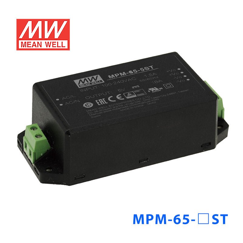 Mean Well MPM - 65 - 12ST Power Supply 65W 12V - MPM - 65 - 12ST - powersupplymall.com