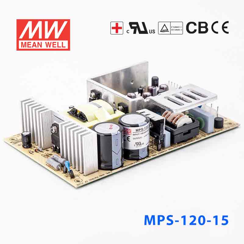 Mean Well MPS - 120 - 15 Power Supply 120W 15V he rated current is based on there being a fan that can provide 25CFM. - MPS - 120 - 15 - powersupplymall.com