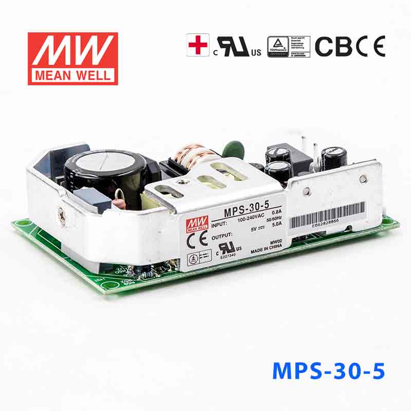 Mean Well MPS - 30 - 5 Power Supply 30W 5V - MPS - 30 - 5 - powersupplymall.com