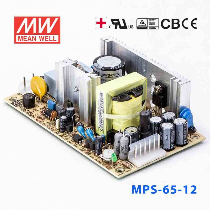 Mean Well MPS - 65 - 12 Power Supply 65W 12V - MPS - 65 - 12 - powersupplymall.com