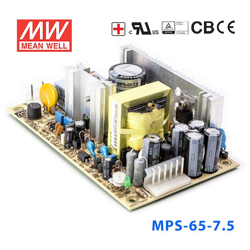 Mean Well MPS - 65 - 7.5Power Supply 65W 7.5V - MPS - 65 - 7.5 - powersupplymall.com
