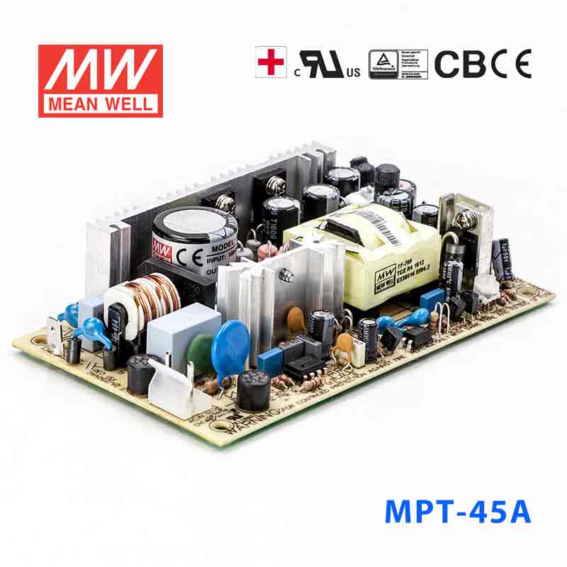Mean Well MPT - 45A Power Supply 45W 5V 12V - 5V - MPT - 45A - powersupplymall.com