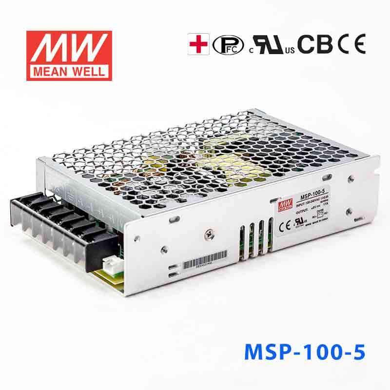 Mean Well MSP - 100 - 5 Power Supply 85W 5V - MSP - 100 - 5 - powersupplymall.com